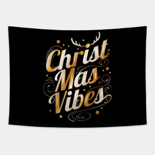 Christmas Vibes Logo For Christmas Tapestry