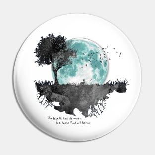 Earth Music - Moon Gazing Rabbit Pin