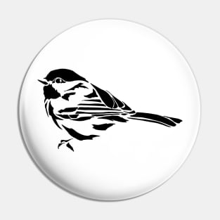 Minimalist Chickadee Stencil Art Pin