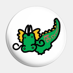 Chinese Zodiac Dragon Doodle Art Pin