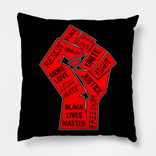 Raised Fist - Black Power - Freedom - Peace Pillow