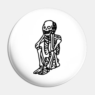 sad skeleton Pin