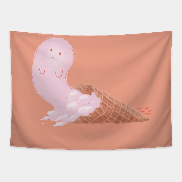 Ghost Ice Cream Tapestry by SarahWrightArt