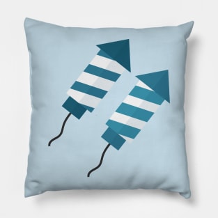 Fireworks rocket icon in flat design Pillow