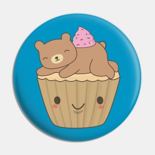 Cute and Kawaii Bear Cupcake T-Shirt Pin