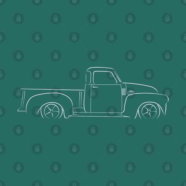 Chevy 3100 Pickup - profile Stencil, white by mal_photography