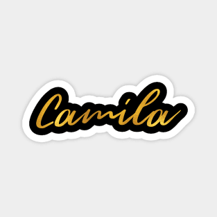 Camila Name Hand Lettering in Faux Gold Letters Magnet