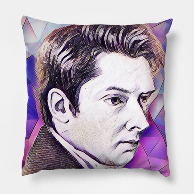 William Hazlitt Pink Portrait | William Hazlitt Artwork 8 Pillow by JustLit