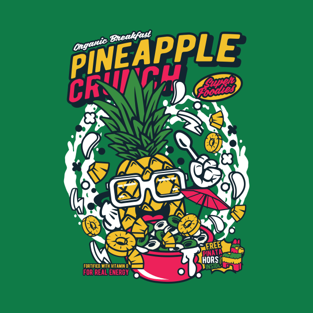 Retro Cartoon Cereal Box // Cereal Pineapple Crunch // Funny Vintage Breakfast Cereal by SLAG_Creative