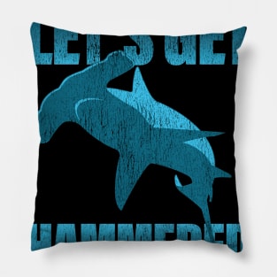 Funny Deep Sea Diving product - Faded Hammerhead Shark design Pillow