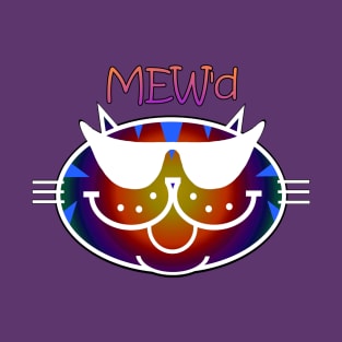 MEW'd - Dark Rainbow, White Outline T-Shirt