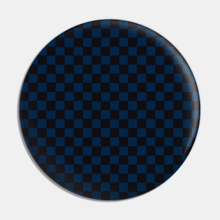 Wonky Checkerboard, Black and Blue Pin