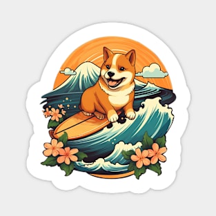 Surfing Shiba Inu Magnet