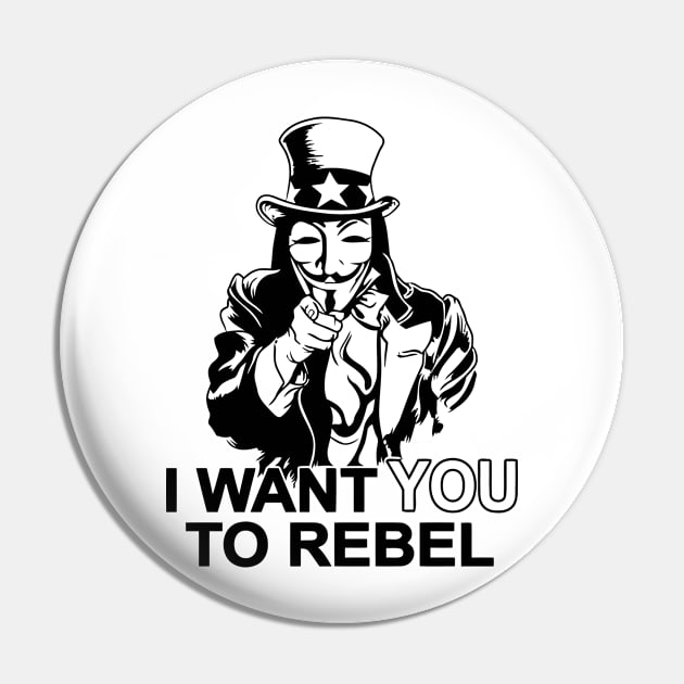 I Want You To Rebel Pin by silvianuri021