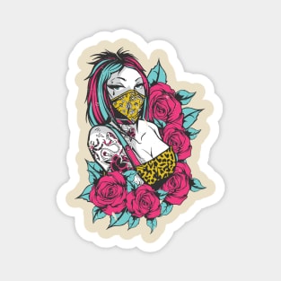 Tattoo Girl Roses Magnet