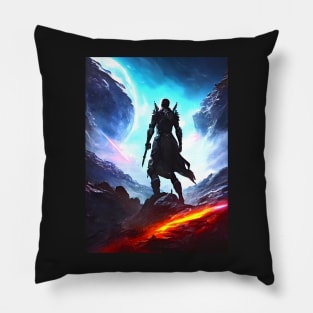 Human/Alien War - A Warlocks Moment - AI Generated Sci Fi Concept Art - Pillow