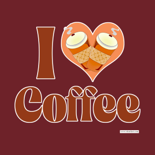 I Love Coffee Cute Heart Design T-Shirt