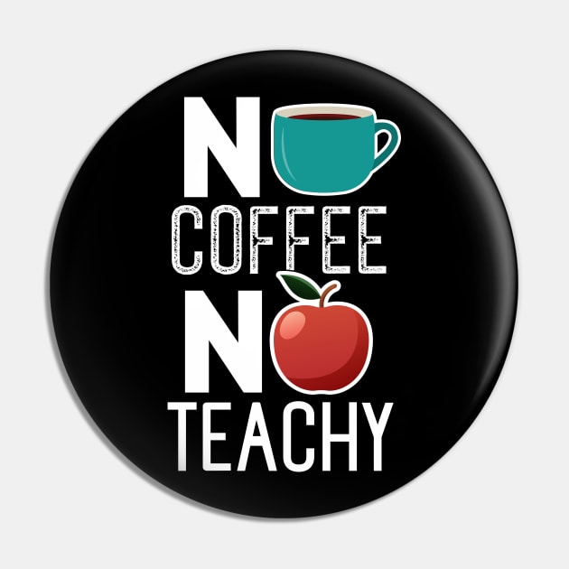 No Coffee No Teachy Pin by Eugenex