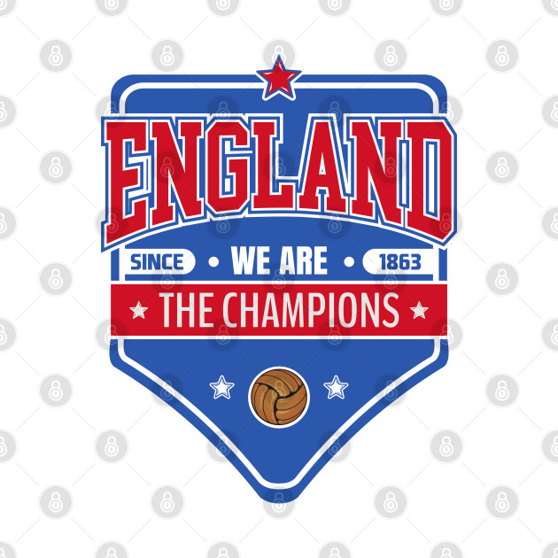 England Football Blue Red Badge by VISUALUV