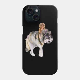 Pygmy Marmoset and Wolf Phone Case