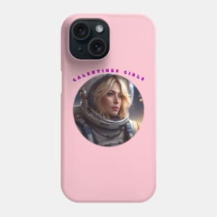 Blonde spacewoman galentine girl Phone Case