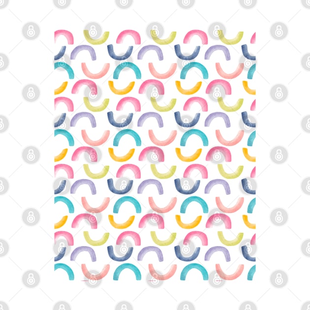 Rainbow Curves Pattern | Watercolour by thewhimsicalrepose