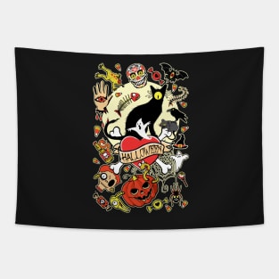 Happy Halloween (black) Tapestry