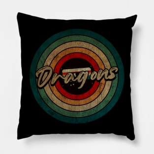 Dragons -  Vintage Circle kaset Pillow