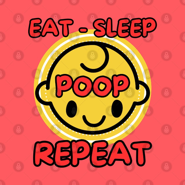 Funny baby routine eat sleep poop repeat by Shean Fritts 