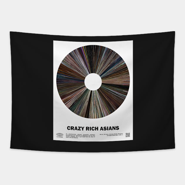 minimal_Crazy Rich Asians Warp Barcode Movie Tapestry by silver-light