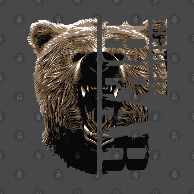 Wild Life Wild Brown Bear Head Vector Design by RamoryPrintArt