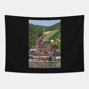 Old town, church, Lorchhausen, Rhineland-Palatinate, Germany, Rhine, Middle Rhine Tapestry