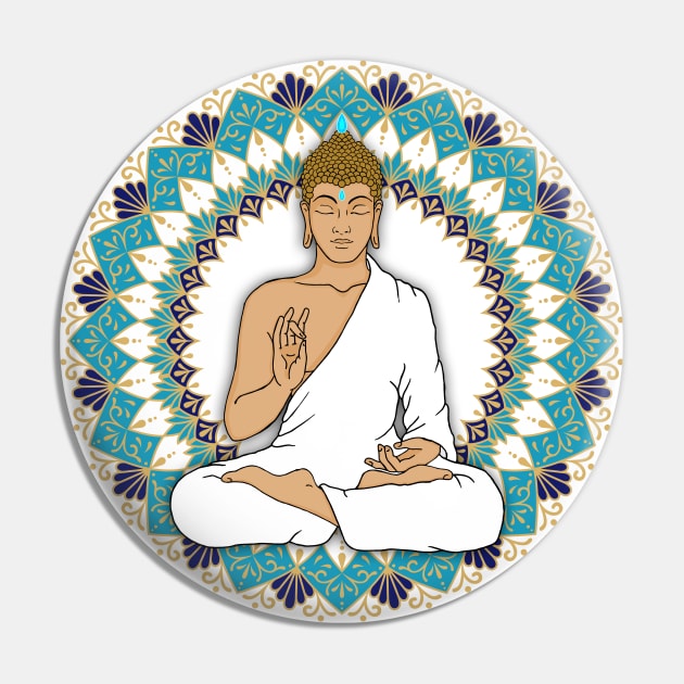 Mandala Abhaya Mudra Buddha Pin by MandalaSoul