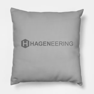 Hageneering Logo Shirt - Medium Gray Text Pillow