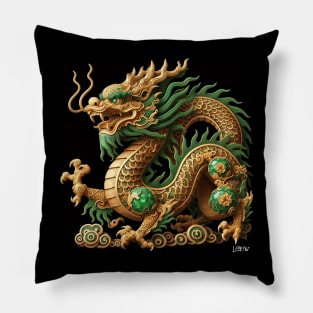 wood mexican quetzalcoatl dragon ecopop in render art Pillow