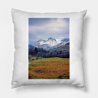 The Langdale Pikes From Elterwater, England Pillow