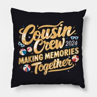 Cousin Crew 2024 Summer Vacation Beach Family Trips Matching Pillow