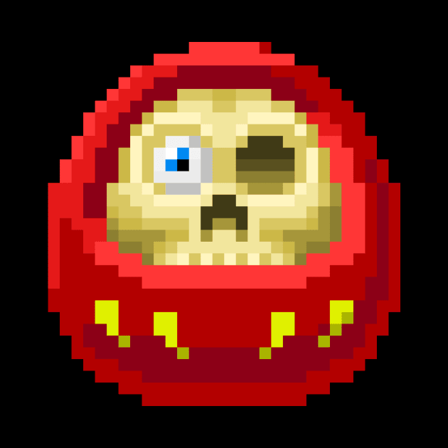 8 Bit Daruma doll Skull by EvilTees