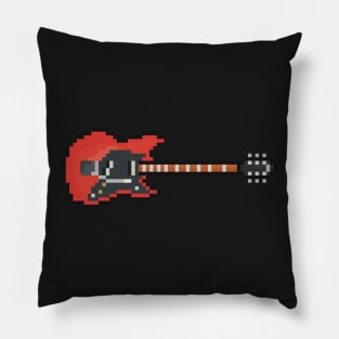 Pixel Red Hot Smashing Guitar Pillow