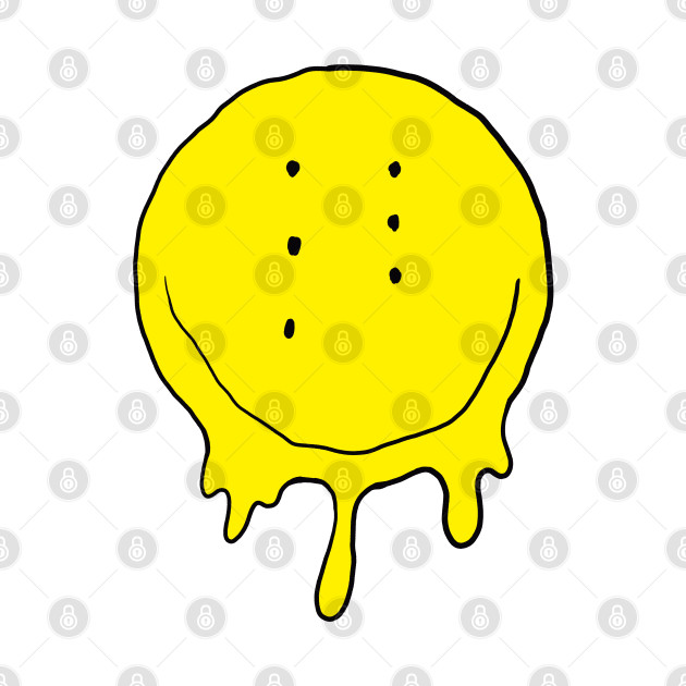 Drippy Six-Eyed Smiley Face, Front and Back by Niemand