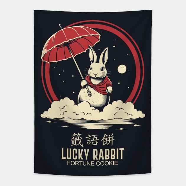 Lucky Rabbit Fortune Cookie Tapestry by DankFutura