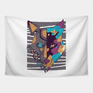 Double Faced Wolf Design Tapestry