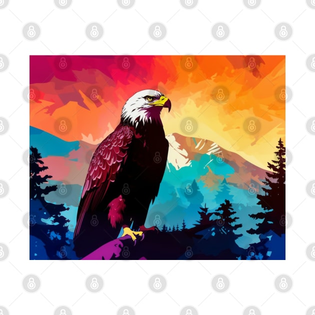 Majestic Eagle Silhouette: Freedom's Colors by Unboxed Mind of J.A.Y LLC 