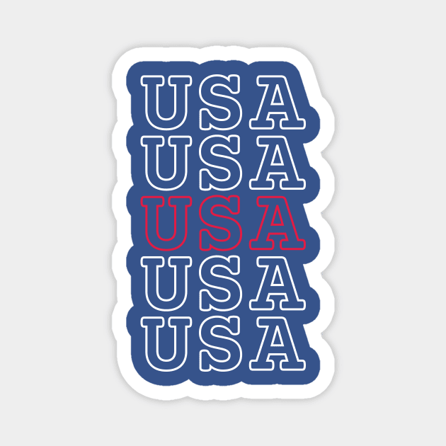 USA white and red pattern Magnet by B A Y S T A L T