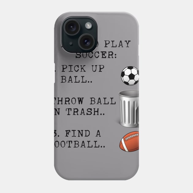 Soccer instructions Phone Case by ArmChairQBGraphics