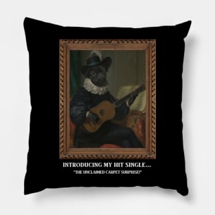 Funny dog oil painting Pillow