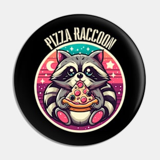 Cute Raccoon Eating Pizza Pin