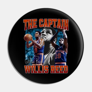 Willis Reed The Captain Basketball Legend Signature Vintage Retro 80s 90s Bootleg Rap Style Pin