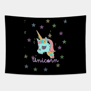 Unicorn skull Tapestry