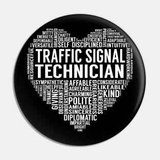 Traffic Signal Technician Heart Pin